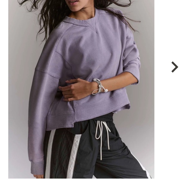 FP Movement Pullover Sweatshirt Size Large Purple Relaxed Fit Crew Neckline - Picture 1 of 15